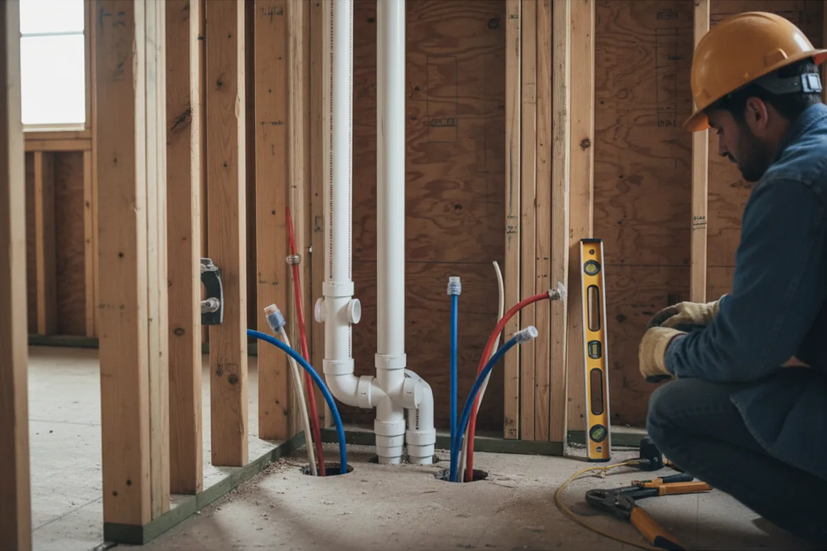 Drain and supply rough-in during Sump Pump Repair in Buckeye