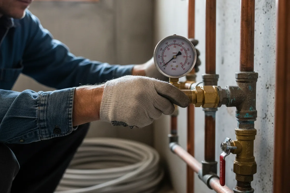 Pressure testing a repaired line during Water Line Repair in Buckeye
